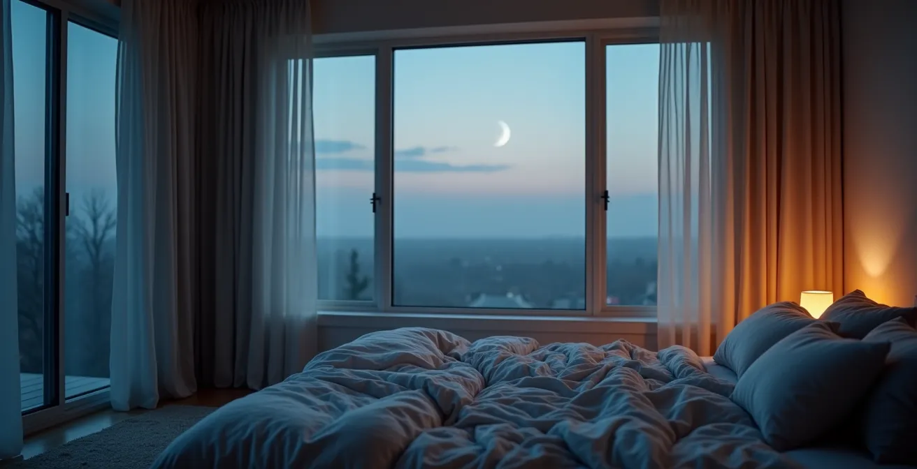 Cool bedroom environment optimized for deep sleep