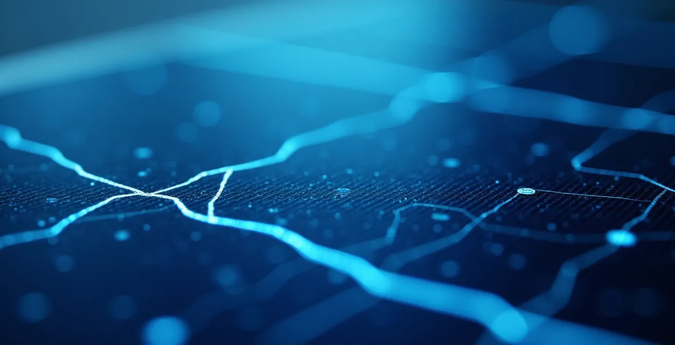 Macro close-up of solar cell micro-cracks revealed through electroluminescence imaging