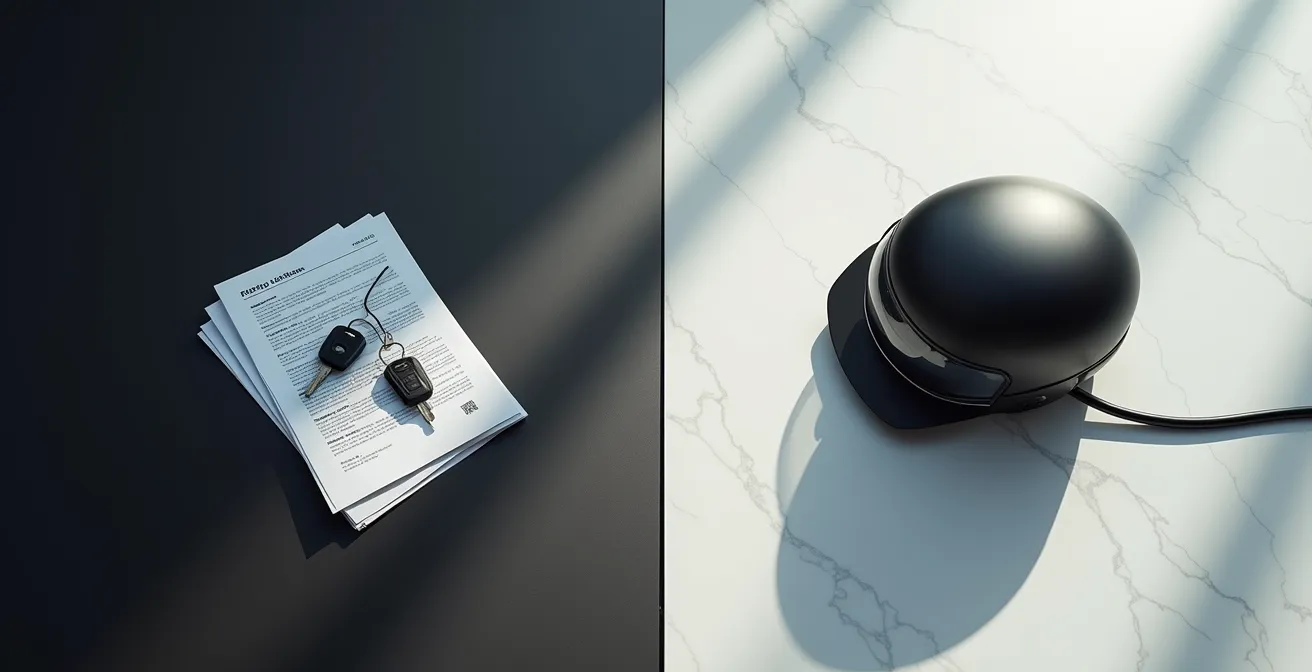 Visual comparison of company car versus mobility budget options in corporate setting